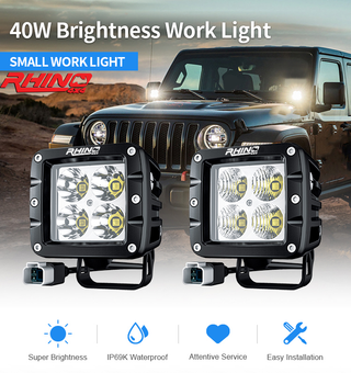 LED Light FLOOD POD Pair 40 W - RHINO 4X4 UNITED STATES