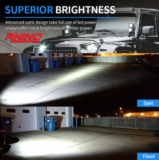 LED Light FLOOD POD Pair 40 W - RHINO 4X4 UNITED STATES