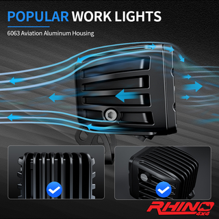 LED Light FLOOD POD Pair 40 W - RHINO 4X4 UNITED STATES